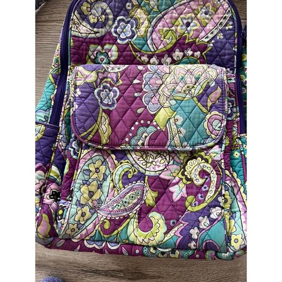 Vera Bradley Paisley Floral Quilted Backpack - Picture 3 of 13